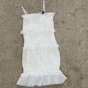 Nasty gal white ruffle dress!